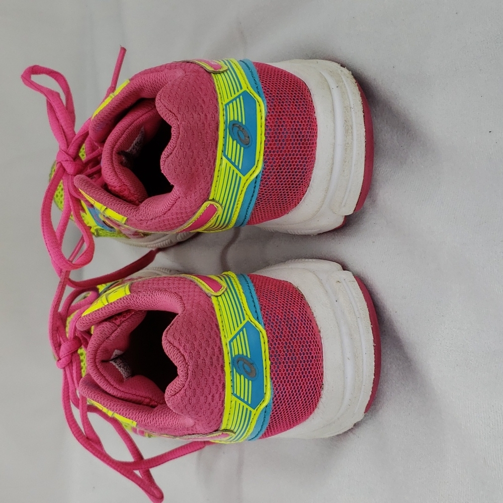 Asics gel contend 3 shoe. Pink Yellow Blue. Size 5.5 - Picture 4 of 6